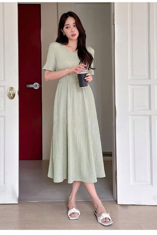 Robe midi - Vert