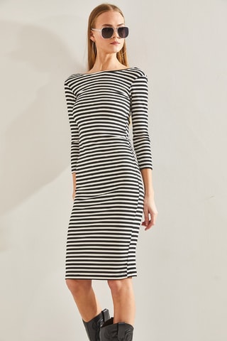 Robe fourreau - Noir et blanc