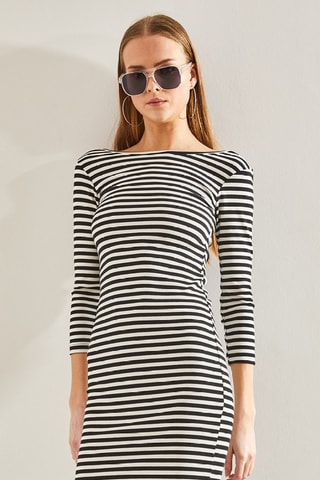 Robe fourreau - Noir et blanc