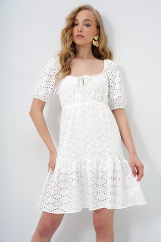 Robe patineuse en dentelle - Blanc