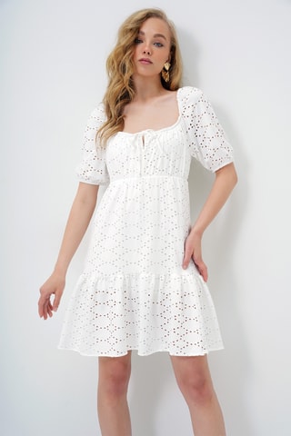 Robe patineuse en dentelle - Blanc