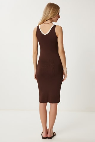 Robe fourreau - Marron