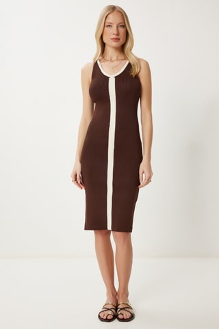 Robe fourreau - Marron