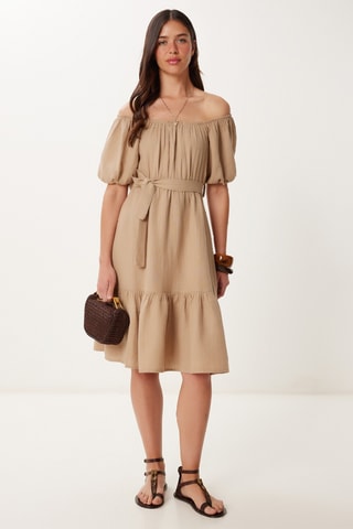 Robe midi - Beige
