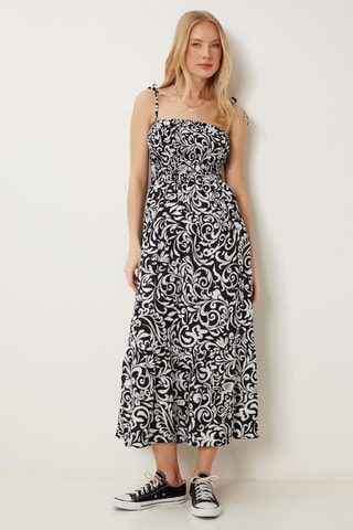 Robe longue - Noir et blanc