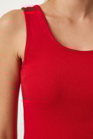 Robe fourreau en velours - Rouge