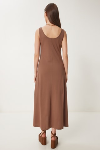 Robe midi - Marron