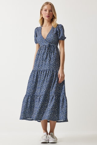 Robe midi - Bleu marine