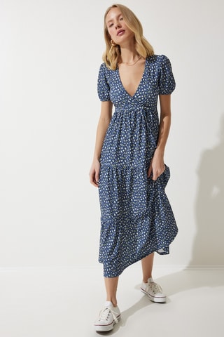 Robe midi - Bleu marine