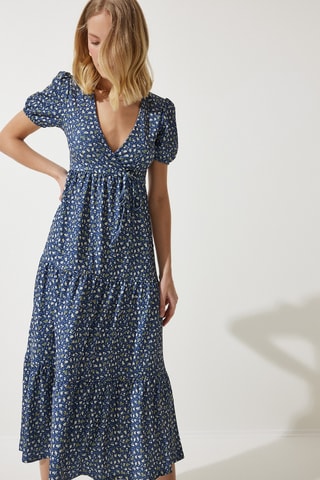 Robe midi - Bleu marine