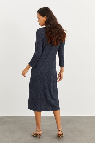 Robe chemise - Bleu marine chiné