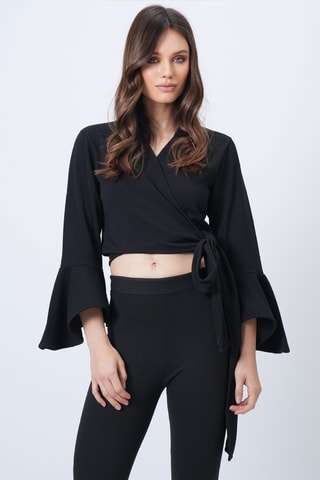 Crop top portefeuille - Noir