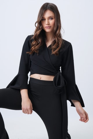 Crop top portefeuille - Noir