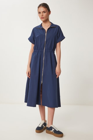 Robe midi - Bleu marine