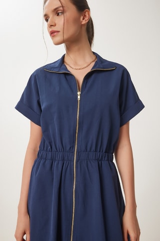 Robe midi - Bleu marine