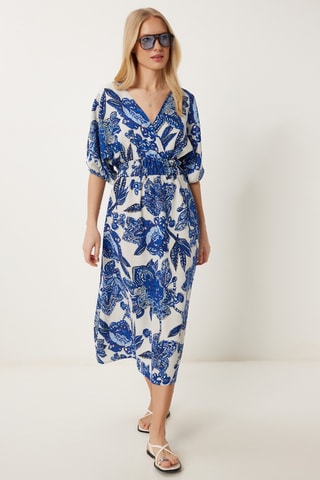 Robe midi - Bleu