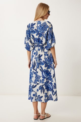 Robe midi - Bleu