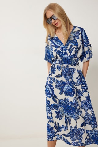 Robe midi - Bleu