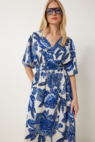 Robe midi - Bleu