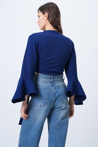 Crop top portefeuille - Bleu marine
