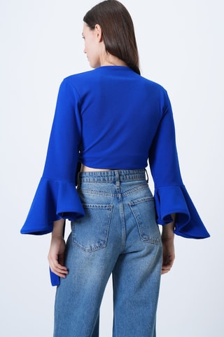 Crop top portefeuille - Bleu roi