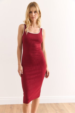 Robe fourreau - Bordeaux