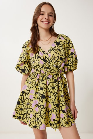 Robe patineuse - Jaune et mauve