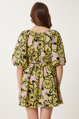 Robe patineuse - Jaune et mauve