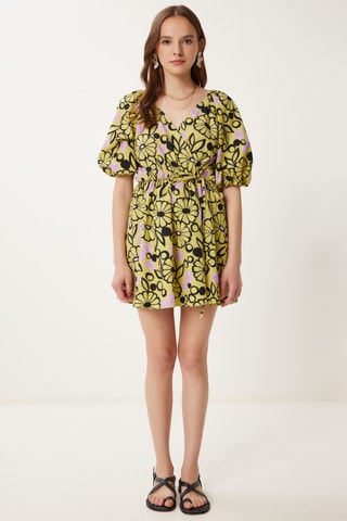 Robe patineuse - Jaune et mauve