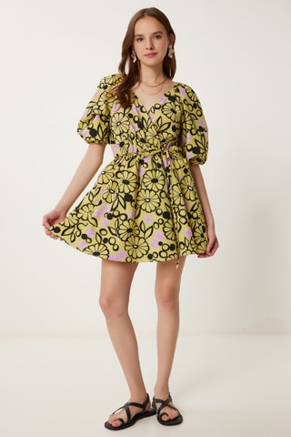 Robe patineuse - Jaune et mauve