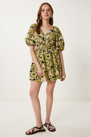 Robe patineuse - Jaune et mauve