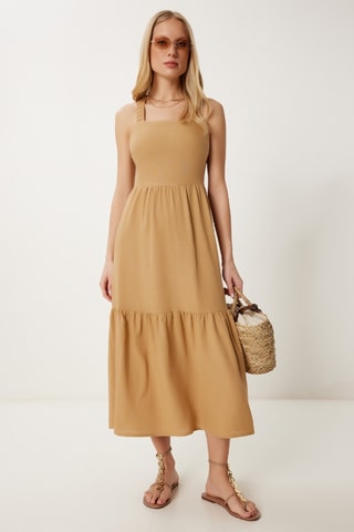 Robe midi - Camel