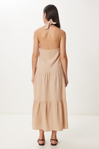 Robe midi en lin - Beige