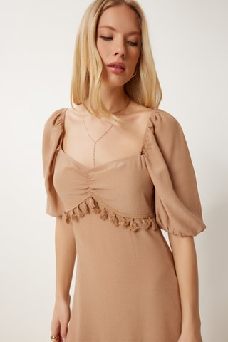 Robe midi - Beige