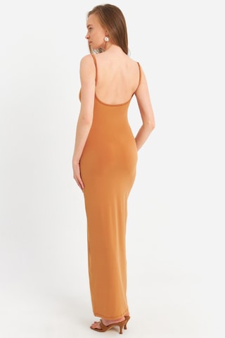 Robe fourreau - Moutarde