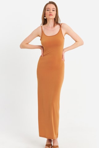 Robe fourreau - Moutarde