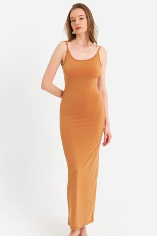 Robe fourreau - Moutarde