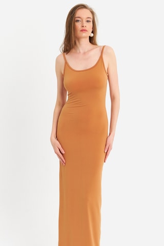 Robe fourreau - Moutarde