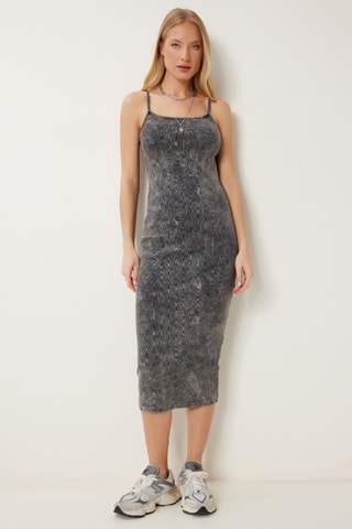 Robe fourreau - Noir chiné