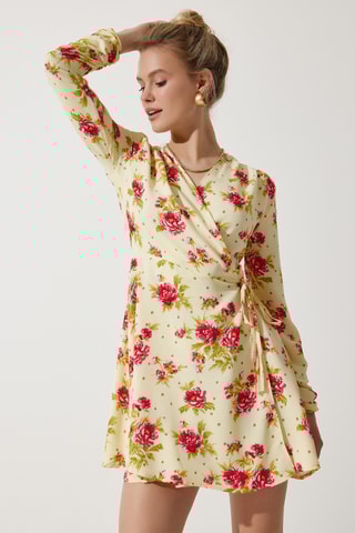 Robe portefeuille - Jaune