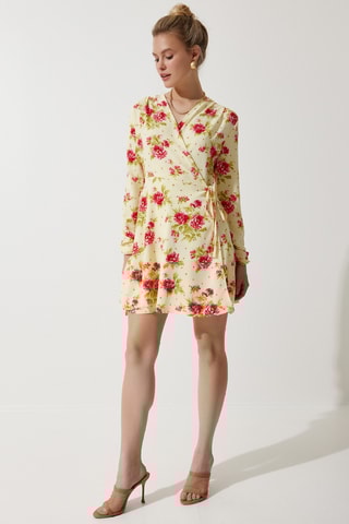 Robe portefeuille - Jaune