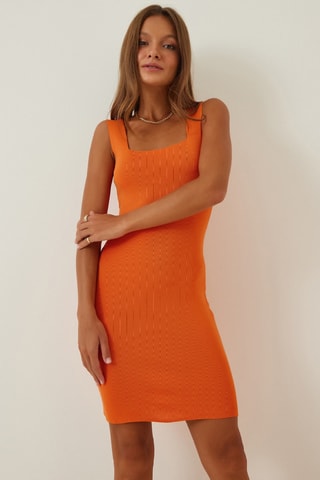 Robe fourreau - Orange