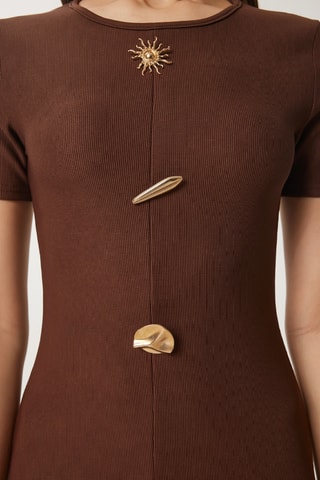 Robe longue - Marron foncé