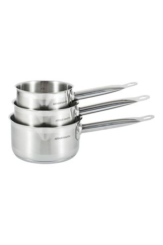 3 Roestvrijstalen Steelpannen - 14 / 18 / 20 cm