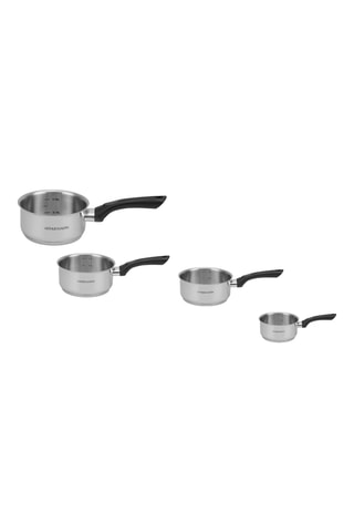 Roestvrijstalen Steelpan - 12 cm - 45 cl, Roestvrijstalen Steelpan - 14 cm - 0,8 l, Roestvrijstalen Steelpan - 18 cm - 2 l en Roestvrijstalen Steelpan - 20 cm - 2 l