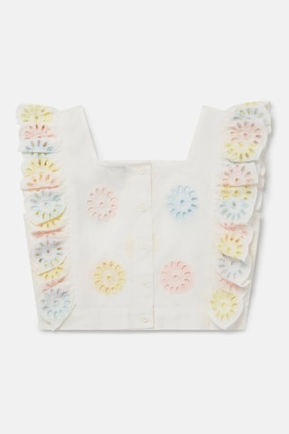 Top met Engelse Borduursels - Wit