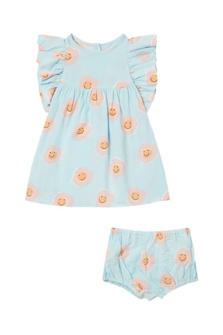 Vestido e bloomer - Azul-claro