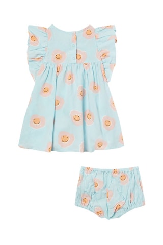 Vestido e bloomer - Azul-claro