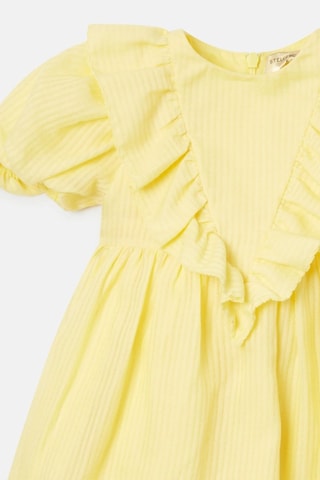 Vestido com folhos - Amarelo