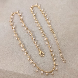 Ketting - Messing Doublé Goud & Kristal